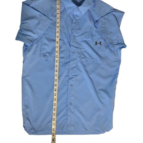 Under Armour Blue Dress Shirt Lightweight Short Sleeve - Picture 8 of 8